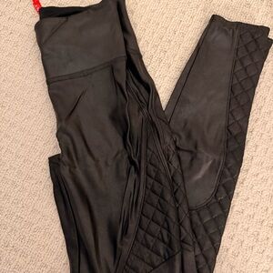 SPANX Black Moto Quilted Leggings
